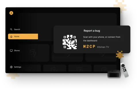 Report a bug overlay on Apple TV