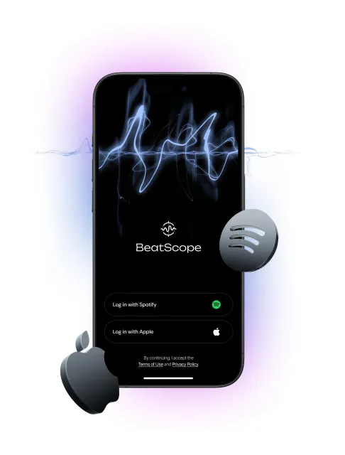 Sign-in screen with Spotify and Apple Music buttons
