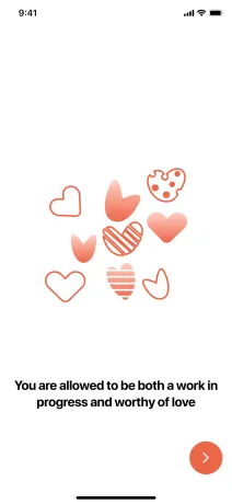 Check-in ending with an illustrated affirmation