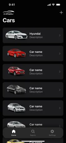 Garage in dark mode