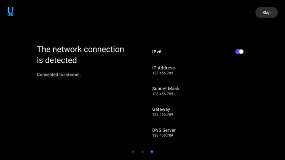 Network detected, with IPv6 and connection details