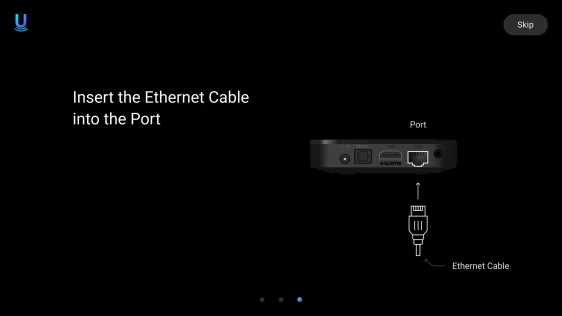 Insert the Ethernet cable into the port