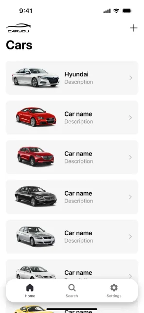 Garage with the user's cars