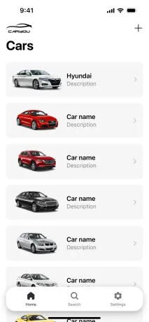 Garage with the user's cars