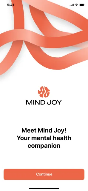 Launch screen: Meet Mind Joy, your mental health companion