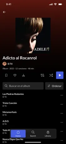 Album page on mobile