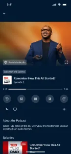 Podcast player on mobile