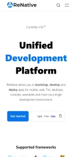 Website on a phone, first screen
