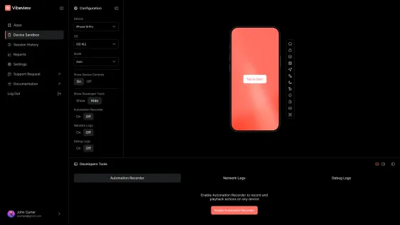 Sandbox before automation recording is enabled