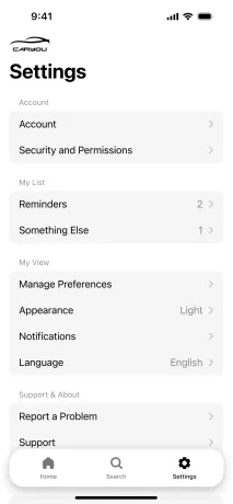 Settings