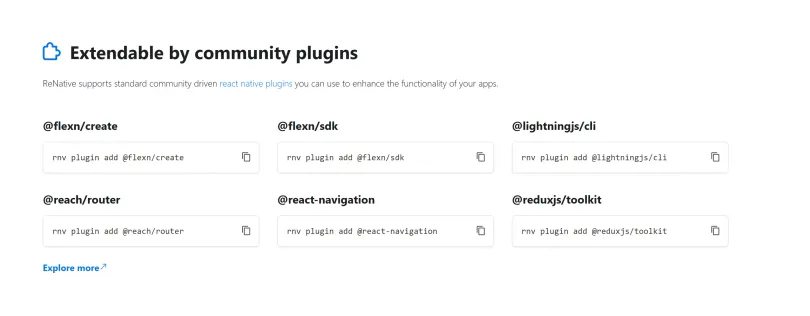 Extendable by community plugins, each with its install command