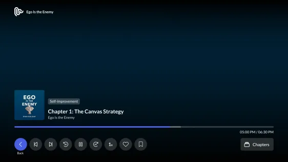 Audiobook player with chapters