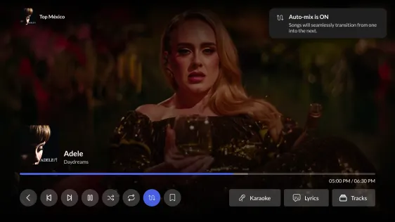Auto-mix turned on, confirmed by a notice