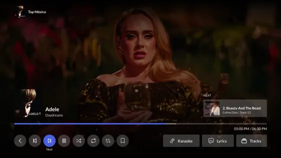 Music video player with the next track