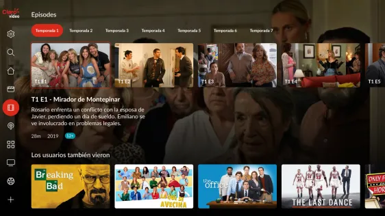 Series page with season tabs and episodes