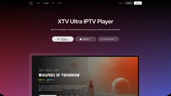 Player page with store download links
