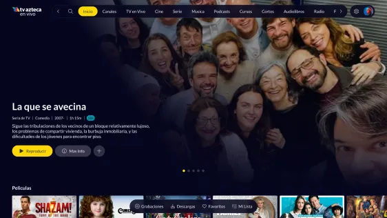 Web home with top navigation