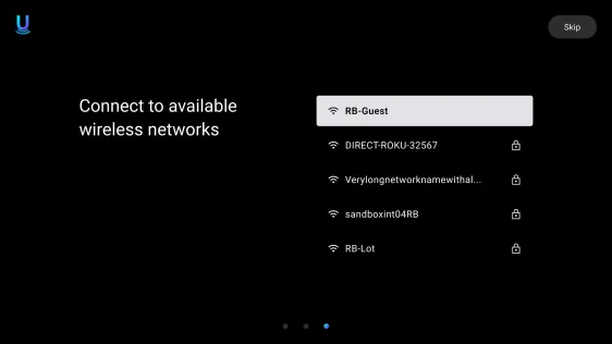 Available networks, including a very long network name